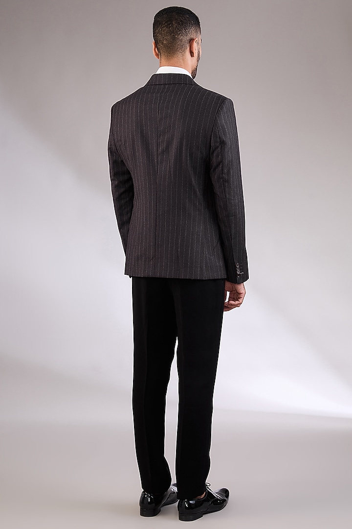 Brown Tweed Blazer Set by AL USTAAD at Pernia's Pop Up Shop