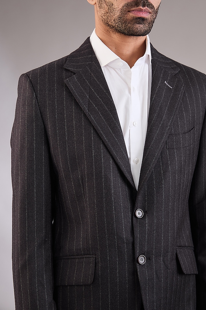 Brown Tweed Blazer Set by AL USTAAD at Pernia's Pop Up Shop