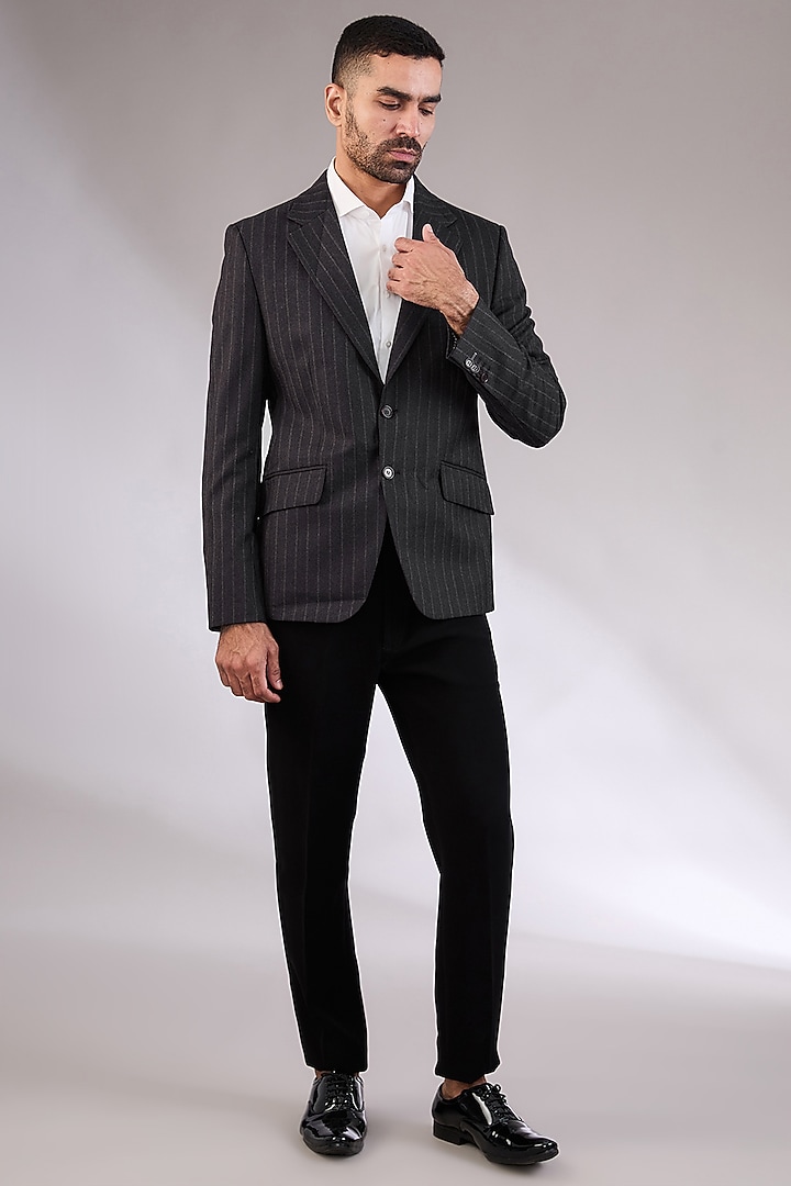 Brown Tweed Blazer Set by AL USTAAD at Pernia's Pop Up Shop