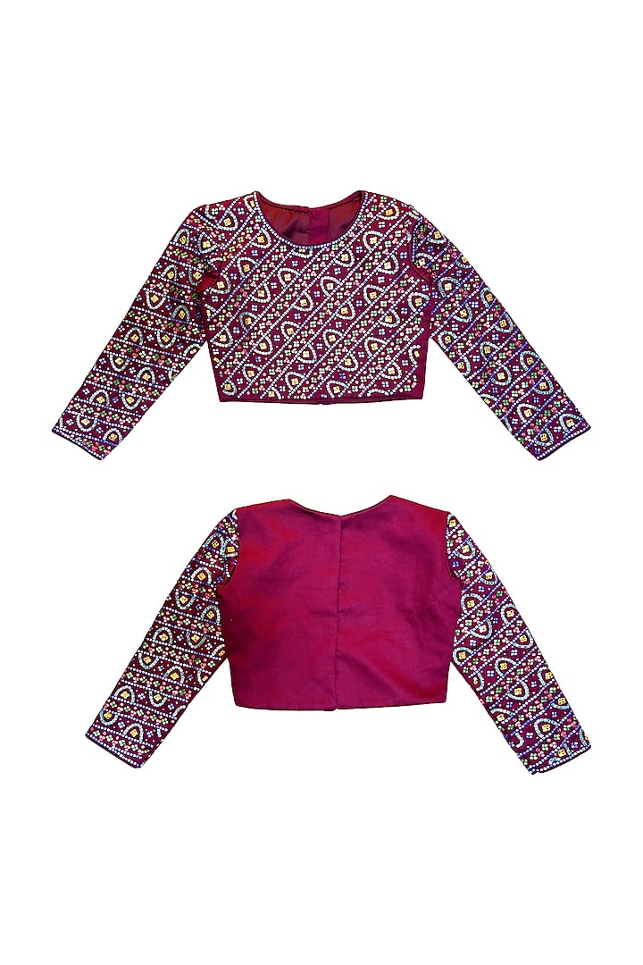 Multi-Colored Silk Embroidered Lehenga Set For Girls by Alyaansh Couture at Pernia's Pop Up Shop