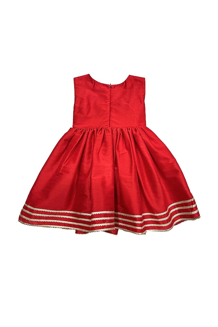 Red Silk Jacket Dress For Girls by Alyaansh Couture at Pernia's Pop Up Shop