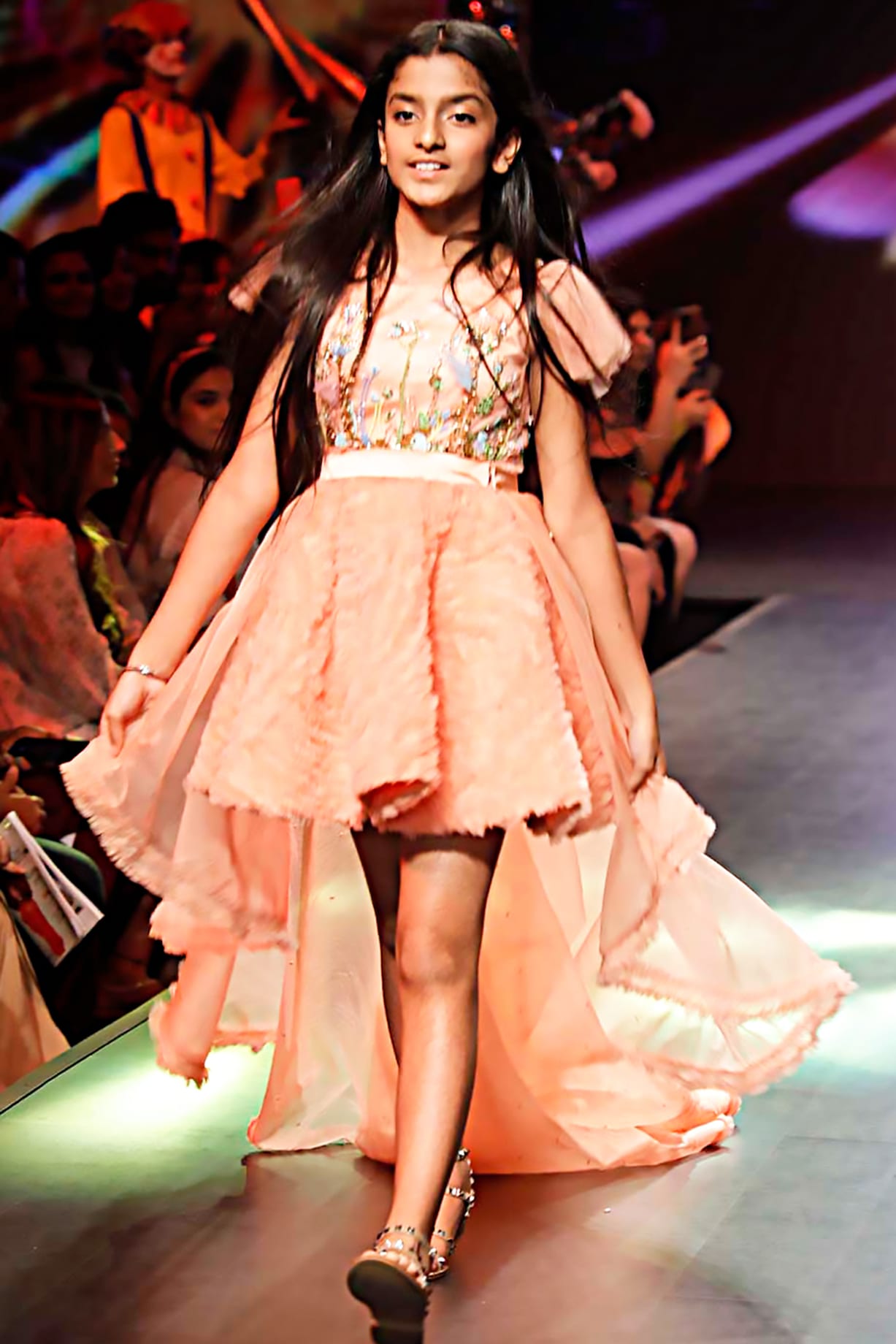 Pink Net Frilled Trail Dress For Girls by Alyaansh Couture at Pernia's Pop  Up Shop