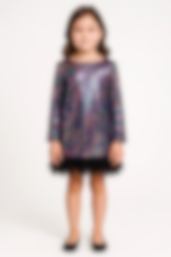 Multi-Colored Sequins Georgette Dress For Girls by Alyaansh Couture at Pernia's Pop Up Shop