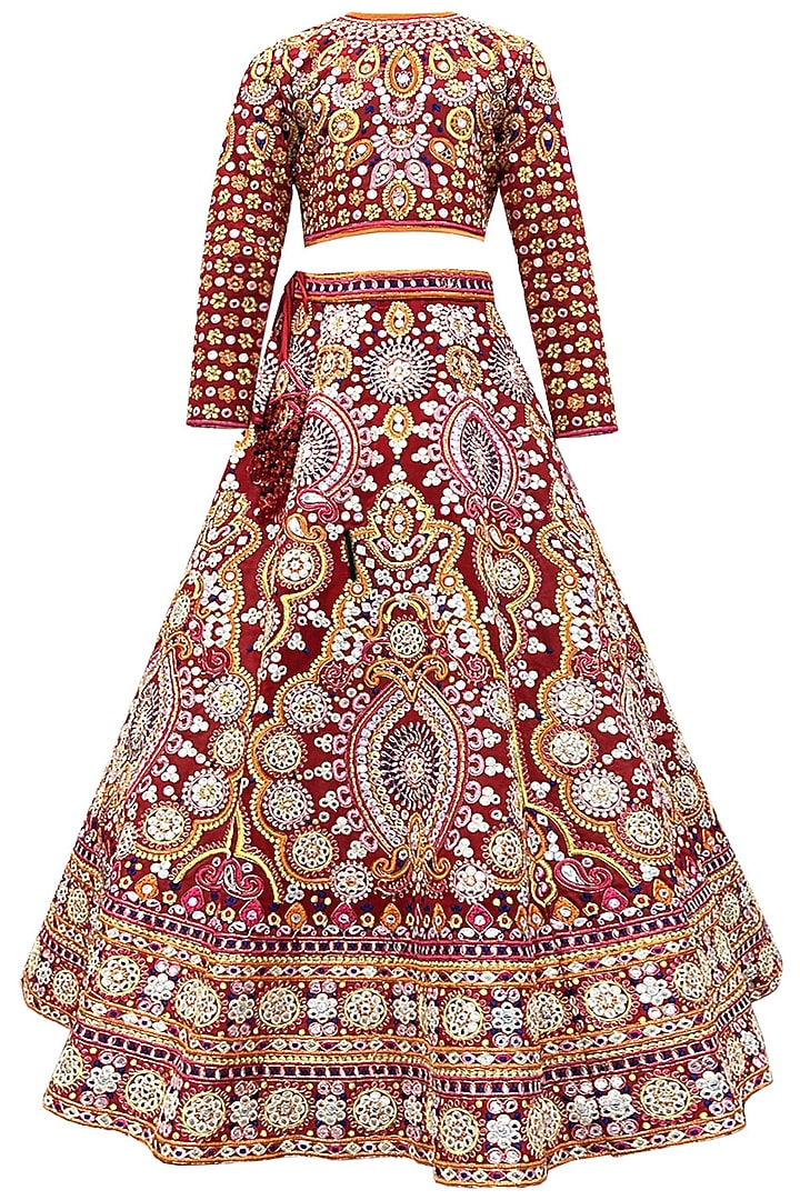 Red Georgette Dori Work Lehenga Set For Girls by Alyaansh Couture at Pernia's Pop Up Shop
