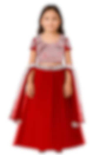 Red Organza Lehenga Set by Alyaansh Couture at Pernia's Pop Up Shop