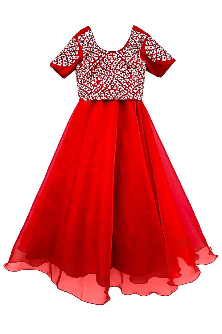 Red Organza Lehenga Set by Alyaansh Couture at Pernia's Pop Up Shop