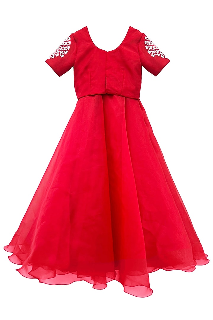 Red Organza Lehenga Set by Alyaansh Couture at Pernia's Pop Up Shop