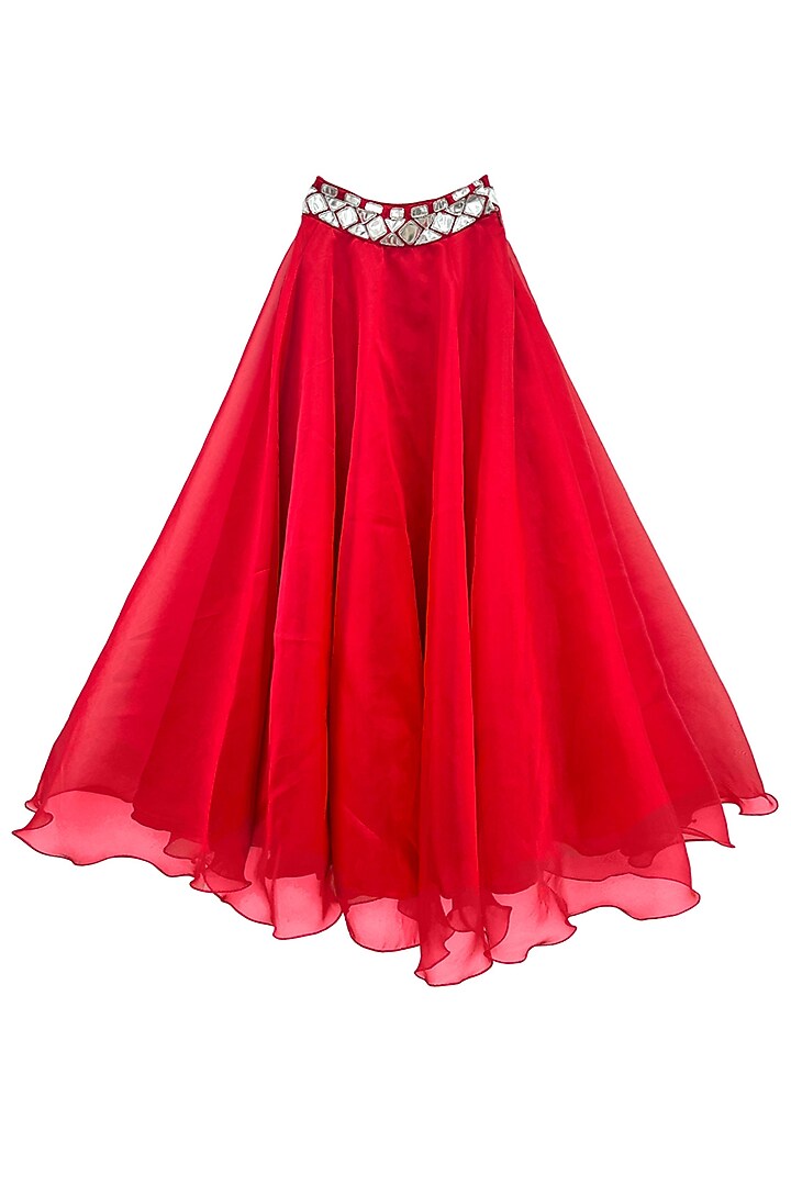 Red Organza Lehenga Set by Alyaansh Couture at Pernia's Pop Up Shop