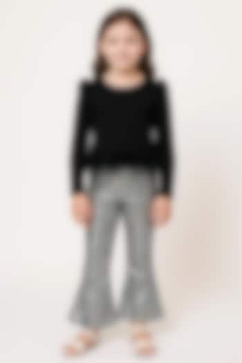 Black Scuba & Sequins Georgette Co-Ord Set For Girls by Alyaansh Couture at Pernia's Pop Up Shop