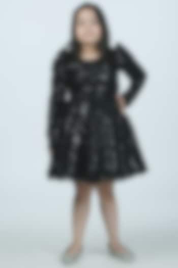 Black Net Sequins Embroidered Dress For Girls by Alyaansh Couture at Pernia's Pop Up Shop