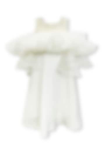 White Organza Pearl Embellished Dress For Girls by Alyaansh Couture at Pernia's Pop Up Shop