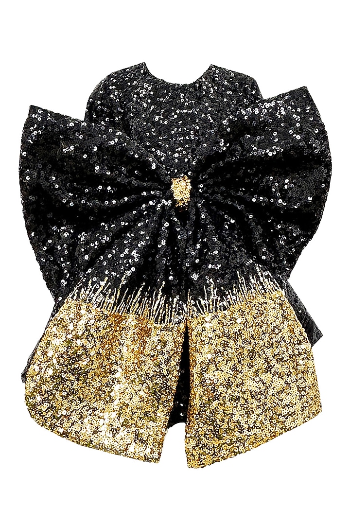 Black Net Sequins Embroidered Dress For Girls by Alyaansh Couture at Pernia's Pop Up Shop