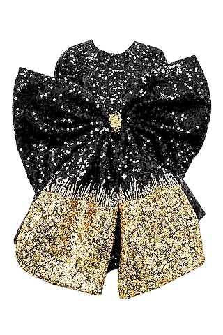Black Net Sequins Embroidered Dress For Girls by Alyaansh Couture