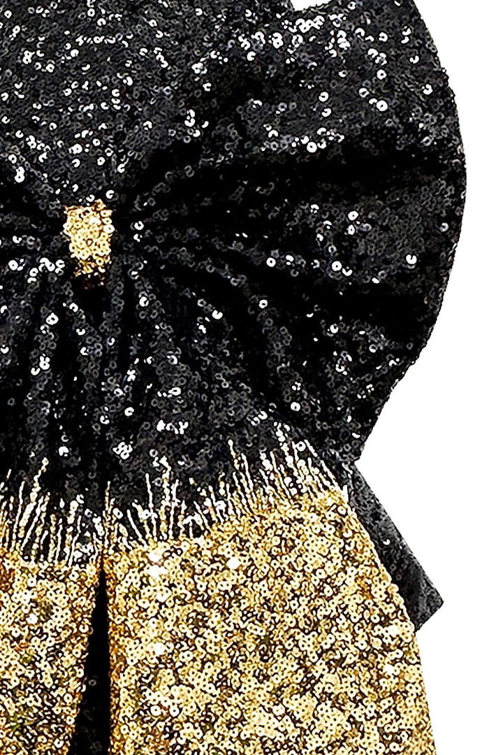 Black Net Sequins Embroidered Dress For Girls by Alyaansh Couture at Pernia's Pop Up Shop
