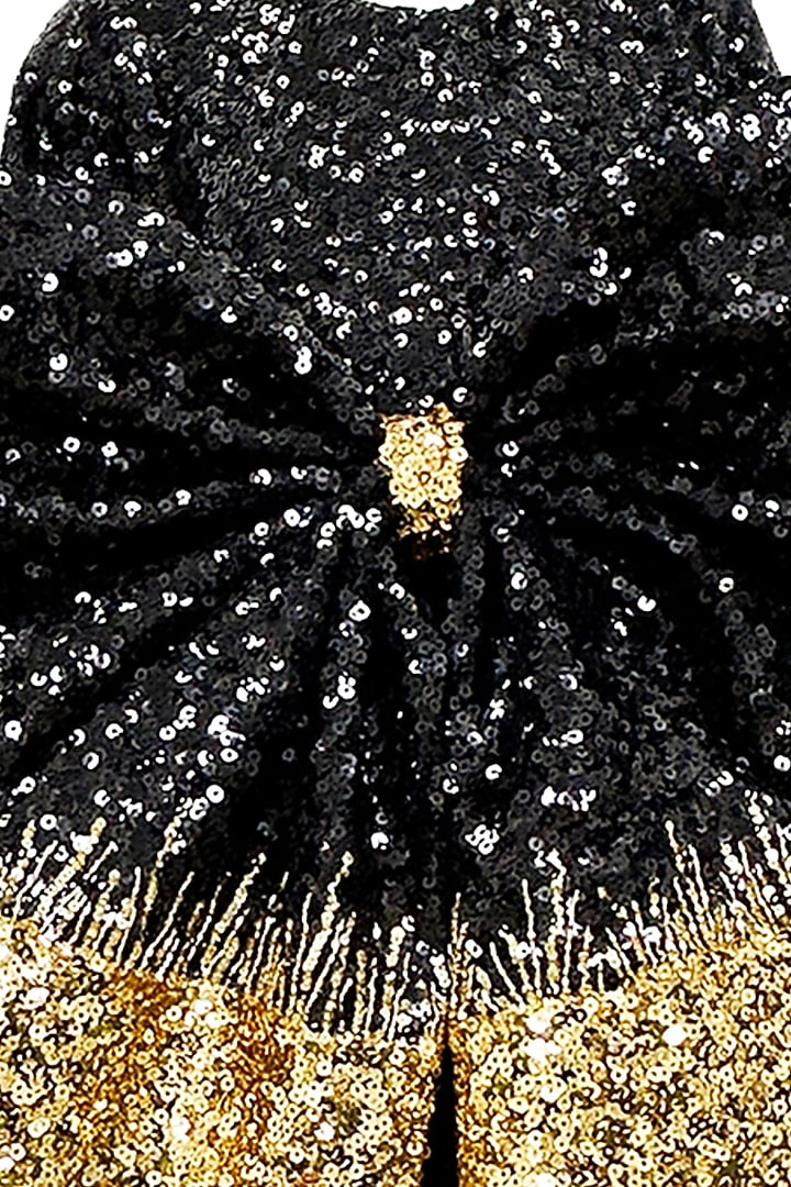 Black Net Sequins Embroidered Dress For Girls by Alyaansh Couture at Pernia's Pop Up Shop