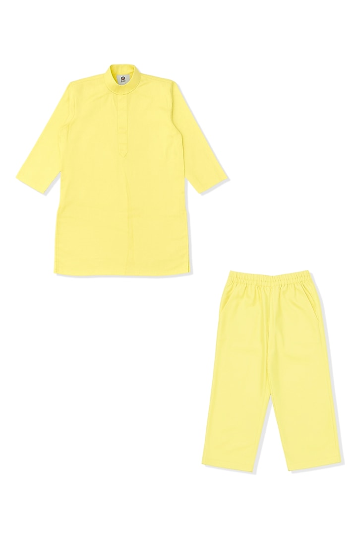 Pink Glace Cotton Leather Work Bundi Jacket Set For Boys by Alyaansh Couture at Pernia's Pop Up Shop