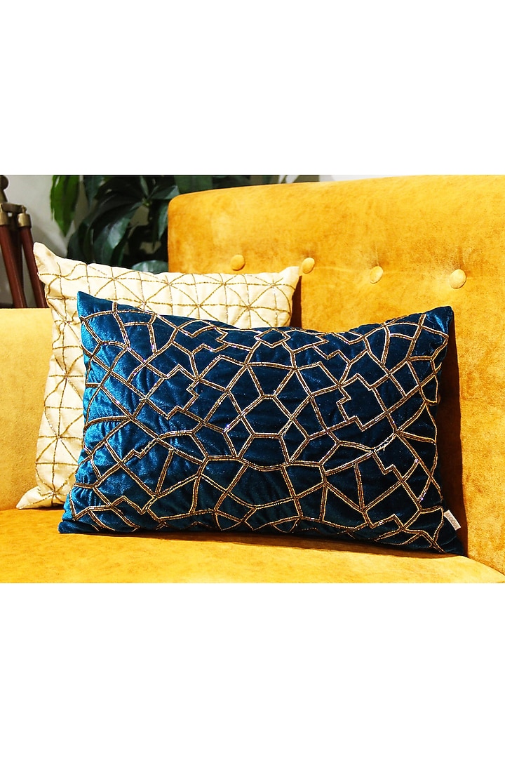 Teal green Geometric
Embroidered Cushion
Cover by ALCOVE at Pernia's Pop Up Shop
