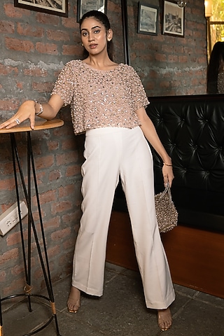 Rosebud Embellished Top  by Pooja Kankariya