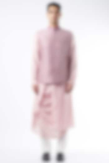 Lavender Hand Dyed Nehru Jacket by ALLUR