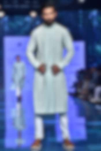 Pista Green Cotton Silk Embroidered Kurta Set by Amaare at Pernia's Pop Up Shop