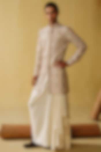 Ivory Silk Tissue Kurta Set by Amaare at Pernia's Pop Up Shop