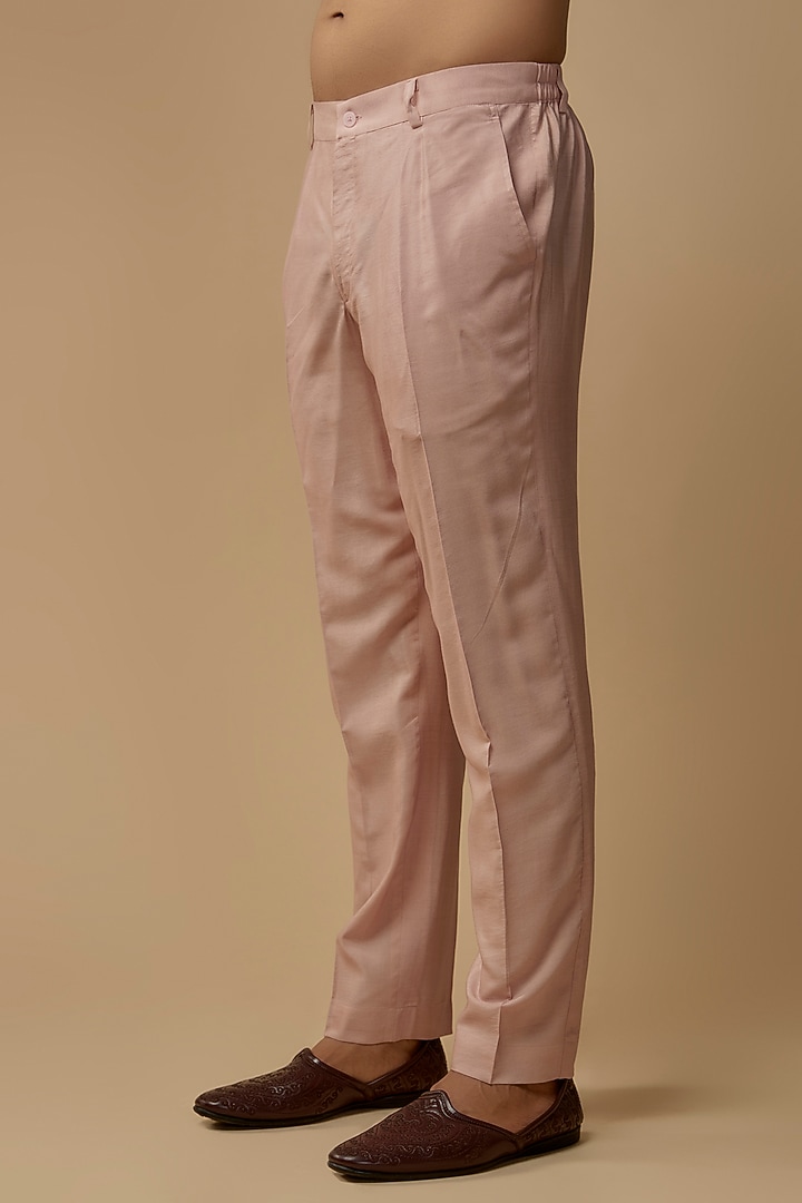 Pink Organza Hand Embrodiered Groom Sherwani Set by Amaare at Pernia's Pop Up Shop