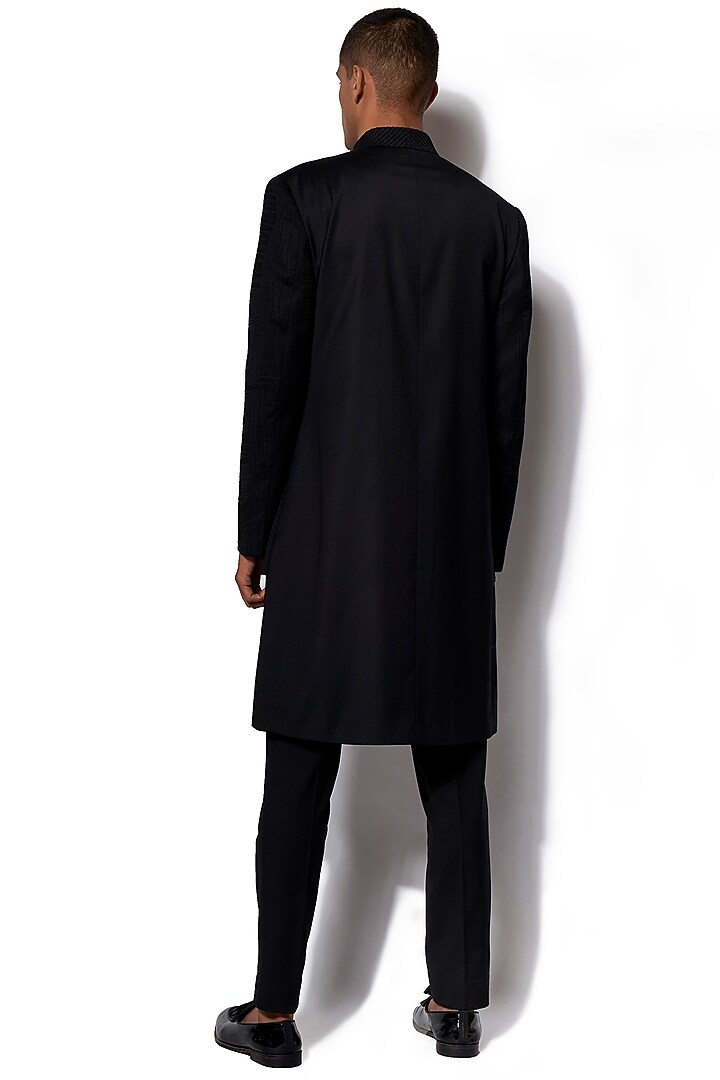 Black High-Low Jacket With Pants by Amaare at Pernia's Pop Up Shop