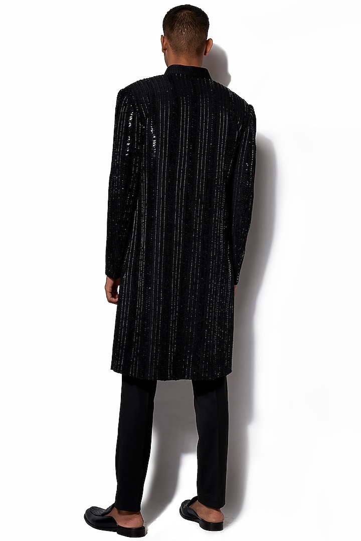 Black Sequins Jacket With Pants by Amaare at Pernia's Pop Up Shop