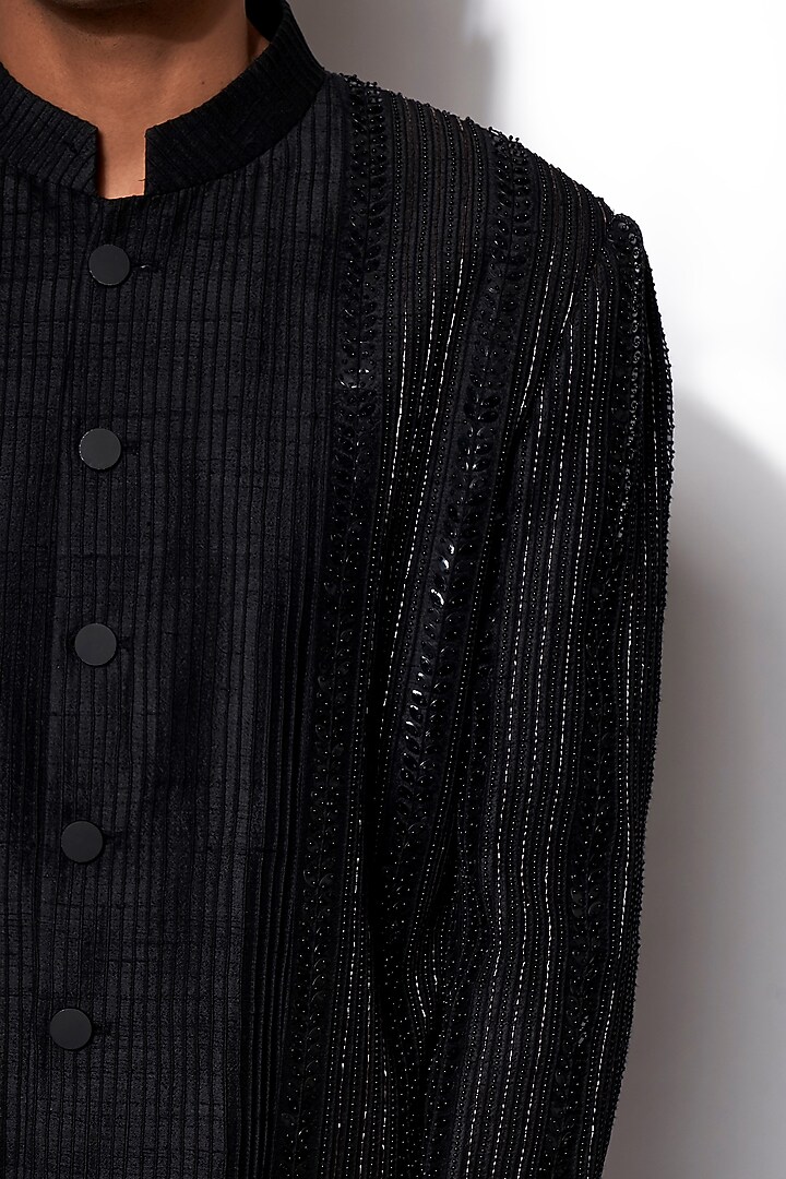 Black Sequins Jacket With Pants by Amaare at Pernia's Pop Up Shop