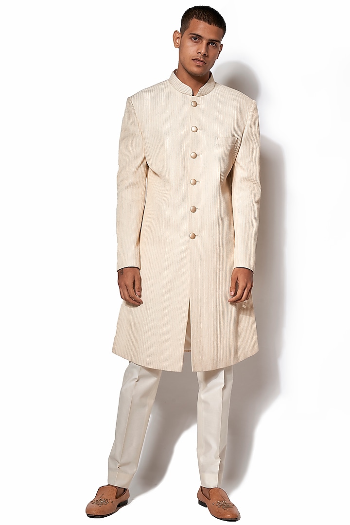 Ivory Pintuck Jacket With Pants by Amaare