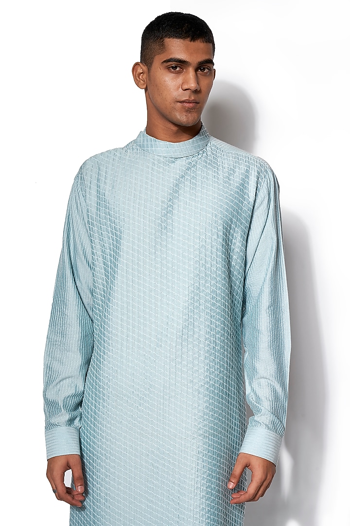 Ice Blue Tagai Kurta Set by Amaare at Pernia's Pop Up Shop