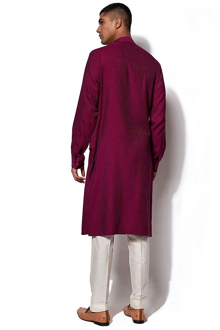 Dark Pink Asymmetric Kurta Set by Amaare at Pernia's Pop Up Shop