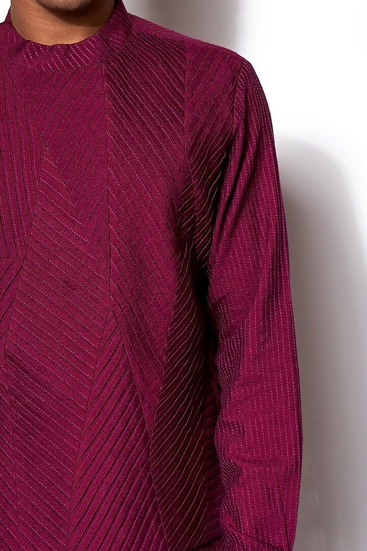 Dark Pink Asymmetric Kurta Set by Amaare at Pernia's Pop Up Shop