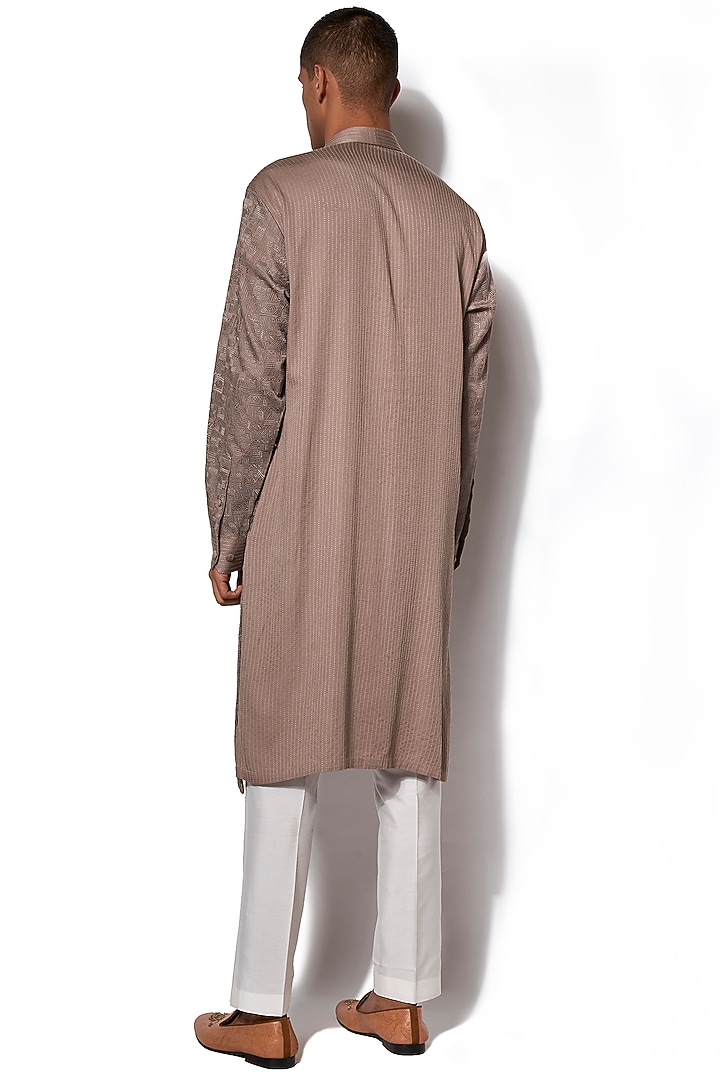 Mouse Grey Embroidered Kurta Set by Amaare at Pernia's Pop Up Shop