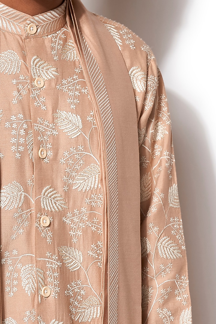 Beige Embroidered Kurta Set by Amaare at Pernia's Pop Up Shop