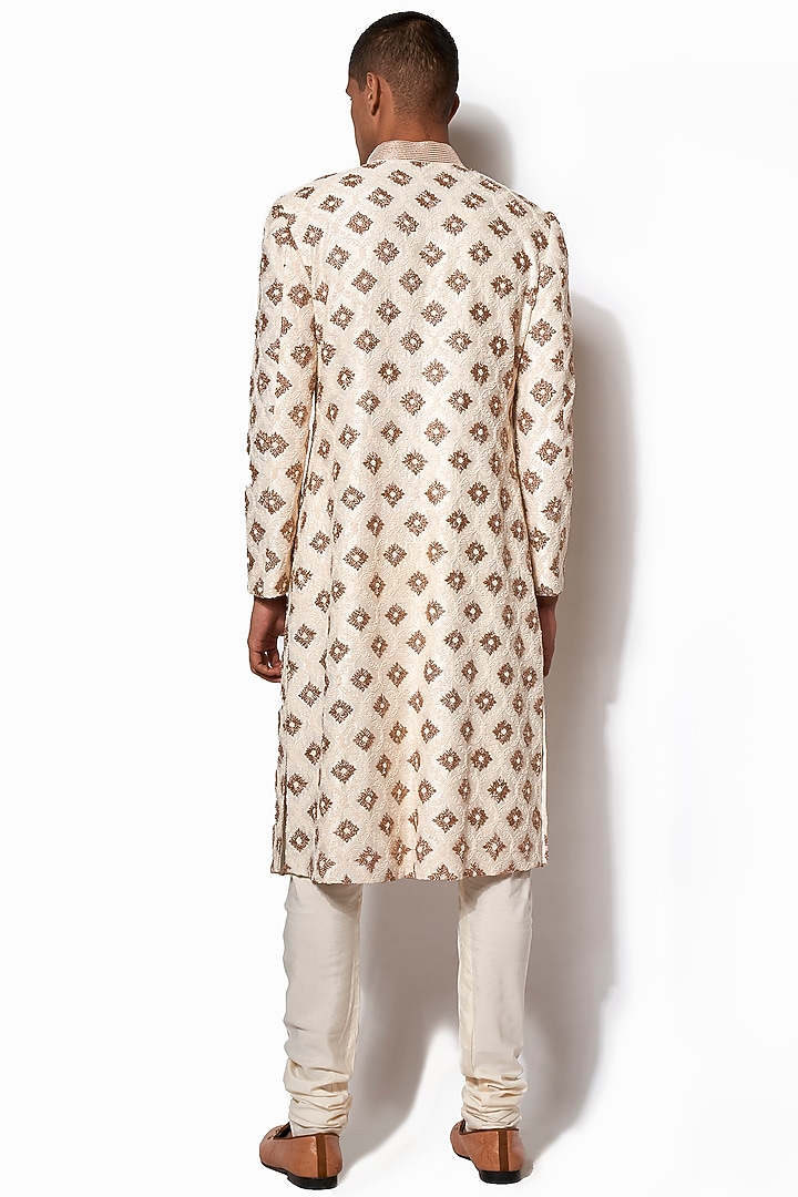 Ivory Embroidered Groom Sherwani Set by Amaare at Pernia's Pop Up Shop