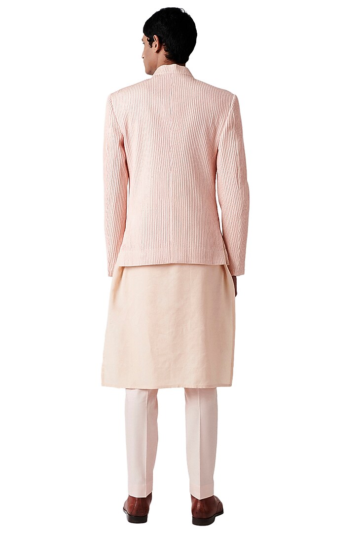 Peach Wool Jacket Set by Amaare at Pernia's Pop Up Shop