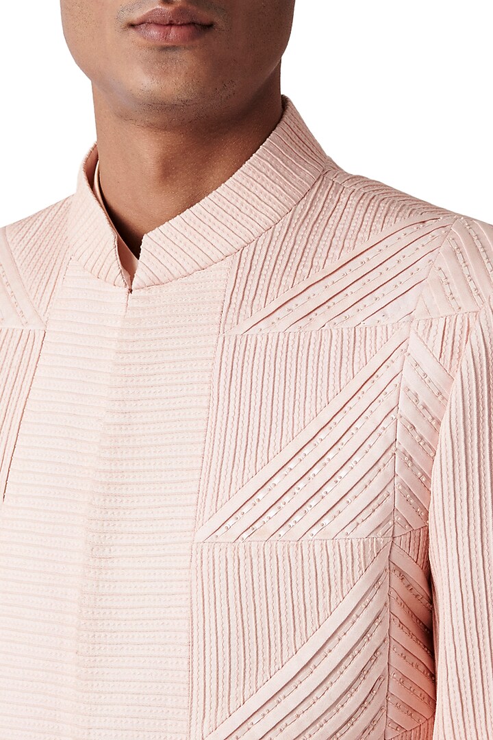 Peach Wool Jacket Set by Amaare at Pernia's Pop Up Shop