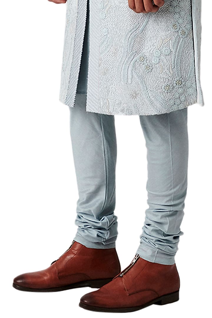 Periwinkle Embroidered Groom Sherwani Set by Amaare at Pernia's Pop Up Shop