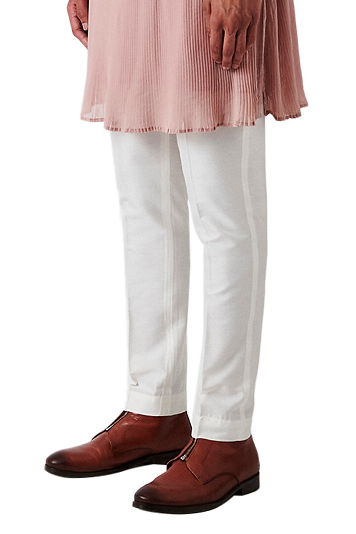 Tea Rose Raw Silk Embroidered Bundi Jacket Set by Amaare at Pernia's Pop Up Shop