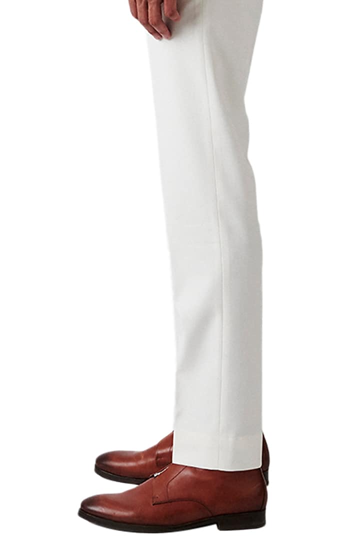 White Wool Blend Tuxedo Set by Amaare at Pernia's Pop Up Shop