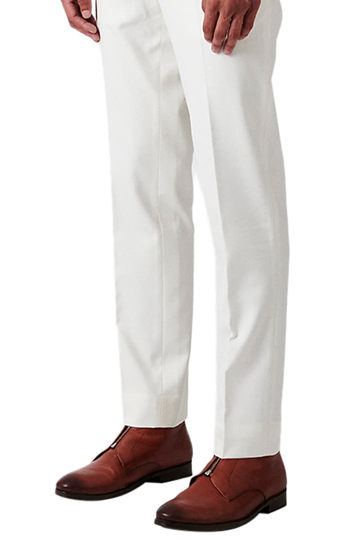 White Wool Blend Tuxedo Set by Amaare at Pernia's Pop Up Shop