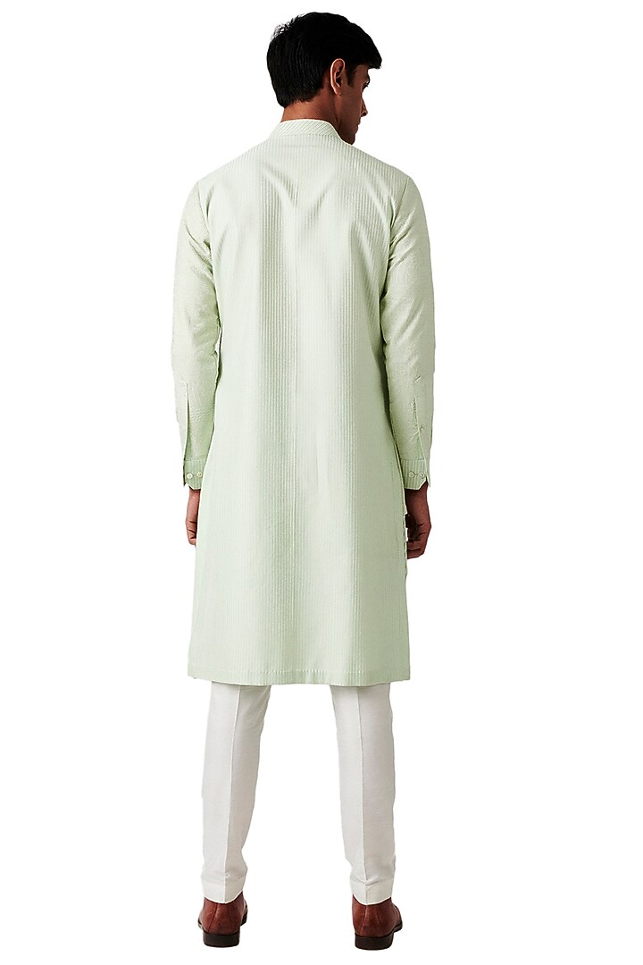 Pistachio Green Wool Blend Kurta Set by Amaare at Pernia's Pop Up Shop