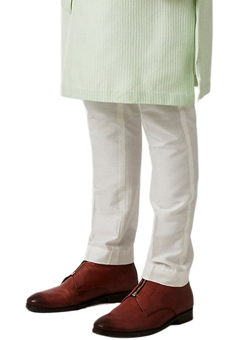 Pistachio Green Wool Blend Kurta Set by Amaare at Pernia's Pop Up Shop