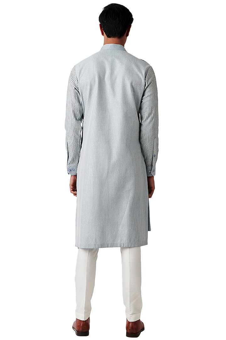 Periwinkle Wool Kurta Set by Amaare at Pernia's Pop Up Shop
