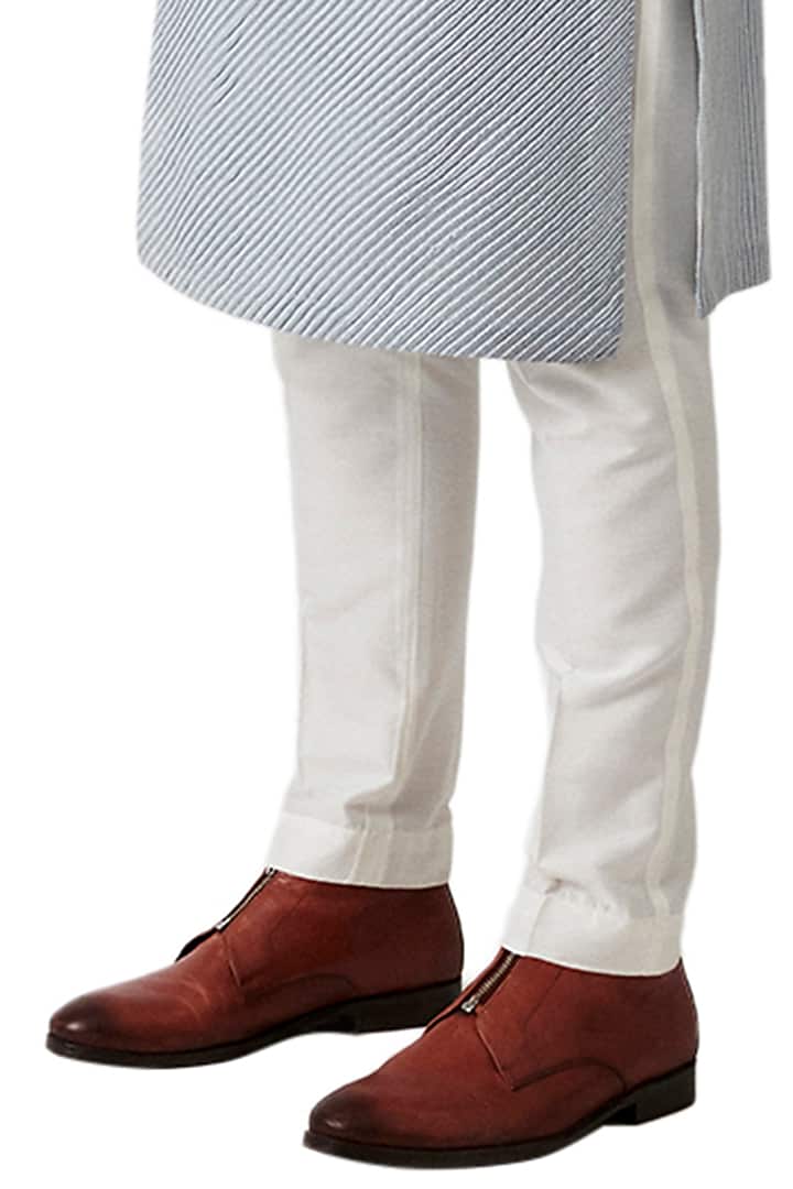 Periwinkle Wool Kurta Set by Amaare at Pernia's Pop Up Shop