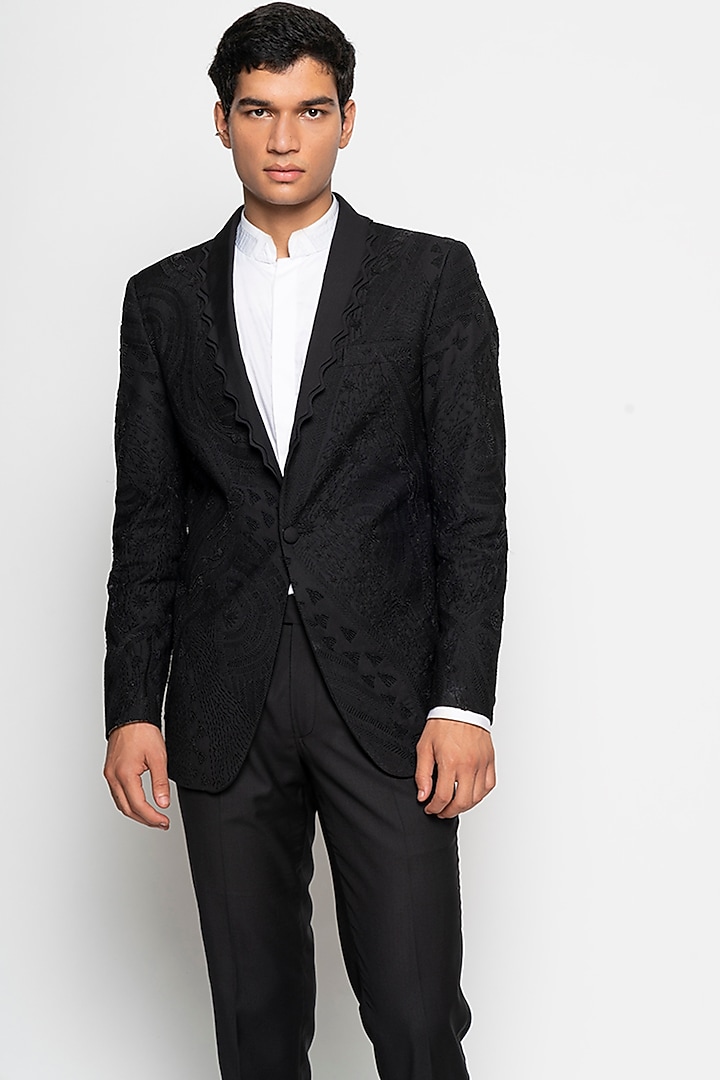Black Mily Way Tuxedo Set by Amaare at Pernia's Pop Up Shop