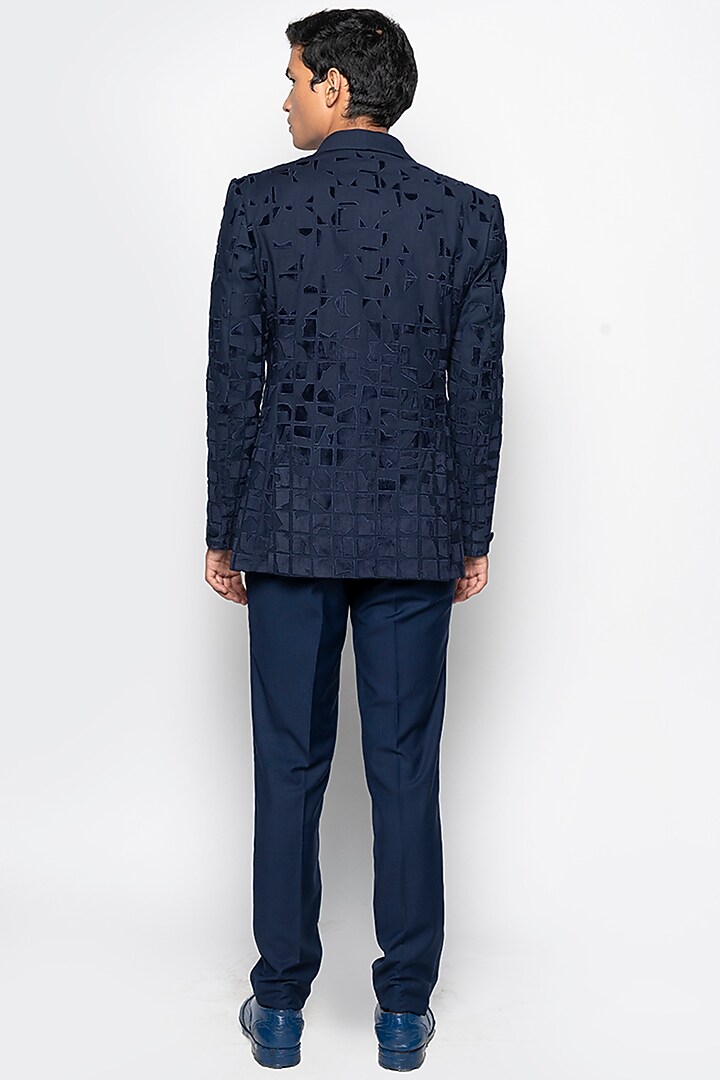 Navy Blue Alpha Tuxedo Set by Amaare at Pernia's Pop Up Shop