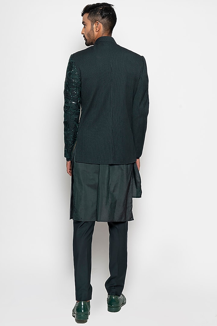 Forest Green Wool Blend Regulus Jacket Set by Amaare at Pernia's Pop Up Shop