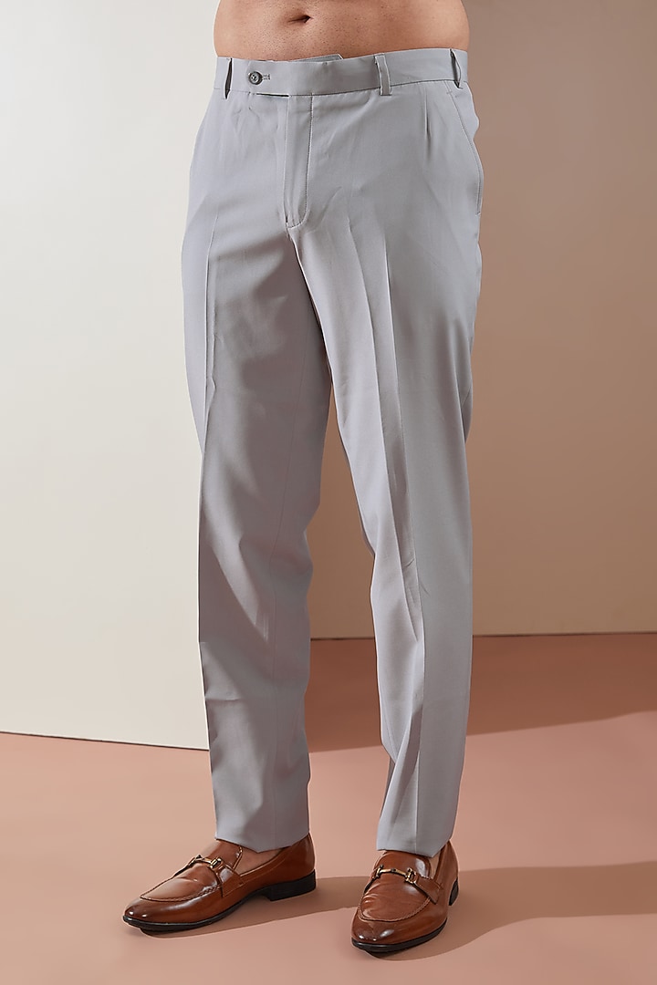 Grey Wool Blend Sequins Hand Embroidered Groom Indowestern Set by Amaare at Pernia's Pop Up Shop